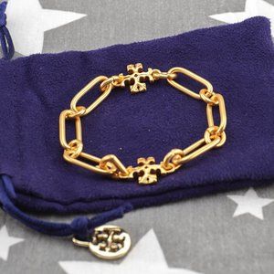 Tory Burch Roxanne Chain Bracelet in Tory Gold (Brand New)